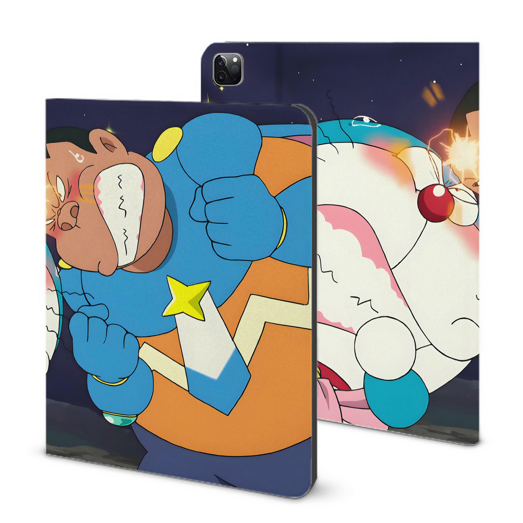 （画像用） ドラえもん Doraemon IPad ケース ブック型 PUレザー TPU 耐衝撃 軽量 薄型 ペン収納なし 全面保護 IPad 各モデル対応